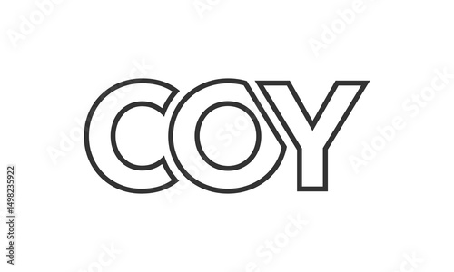 COY logo design template with strong and modern bold text. Initial based vector logotype featuring simple and minimal typography. Trendy company identity.