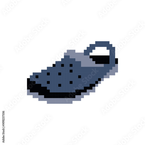 Crocs shoes pixel art, vector illustration 