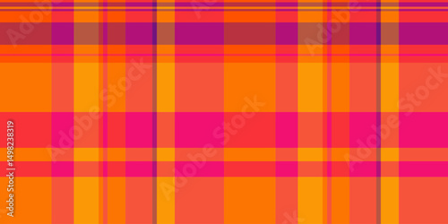 Vibrant, geometric plaid pattern in warm orange and pink hues. Perfect for textile design, website backgrounds, or as a bold graphic element.