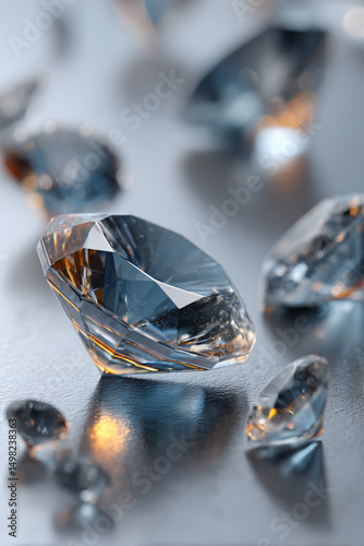 Diamond Gemstones Crystals Macro Collection Luxury Jewelry Brilliancy Elegant Display Opulence Fashion Radiant Faceted Sparkle Art Beauty Shine Reflections Visual Background Texture Decor