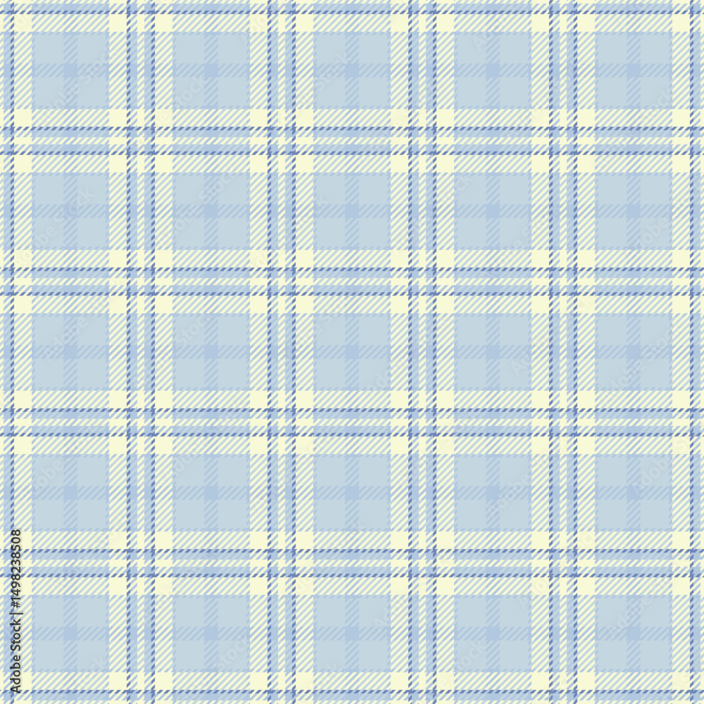 Shirt fabric plaid background, colorful textile texture tartan. Festival seamless pattern check vector in light steel blue and light colors.