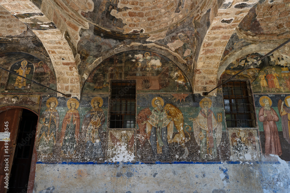 Fototapeta premium Albania. Korçë, Voskopoja village St. Nicholas church, old byzantine religion 18 May 2025