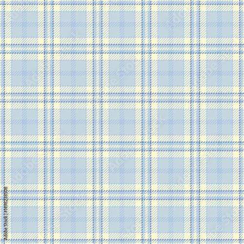 Shirt fabric plaid background, colorful textile texture tartan. Festival seamless pattern check vector in light steel blue and light colors.