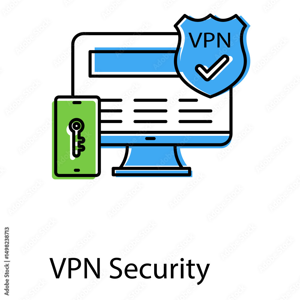 Fototapeta premium Secure VPN Vector Icon Design Representing Network Privacy And Encryption