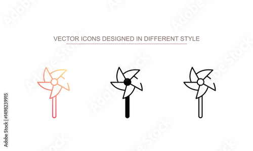Pinwheel icon design with white background stock illustration
