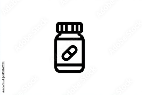 Pill bottle icon graphic design isolated on white background