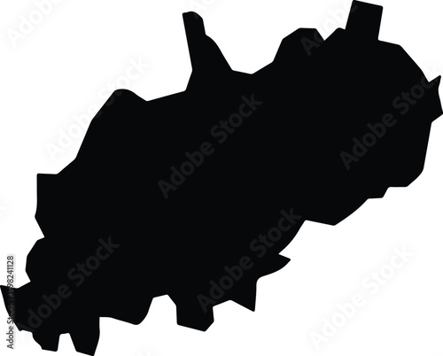 Ba Ria Vietnam silhouette map