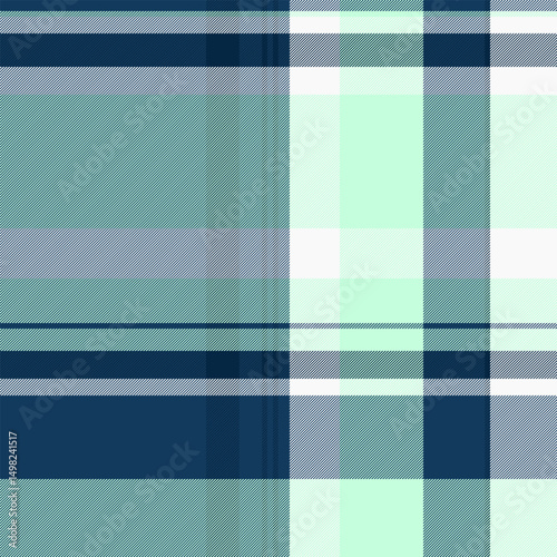 Clean, modern plaid pattern in shades of teal, blue, and white. Evokes a sense of comfort, texture, and timeless design. Ideal for backgrounds, textiles, and graphic projects.