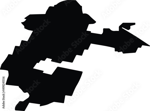 Azovsky Nemetsky National District Russia silhouette map
