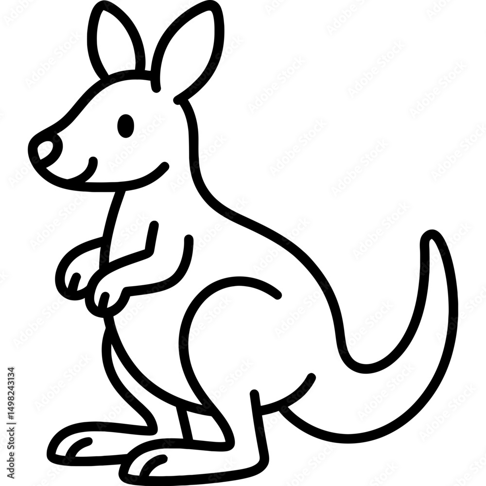 Fototapeta premium kangaroo outline for coloring