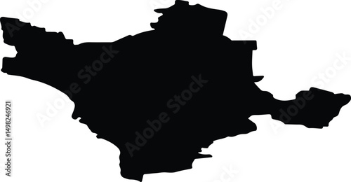 Aunus District Russia silhouette map