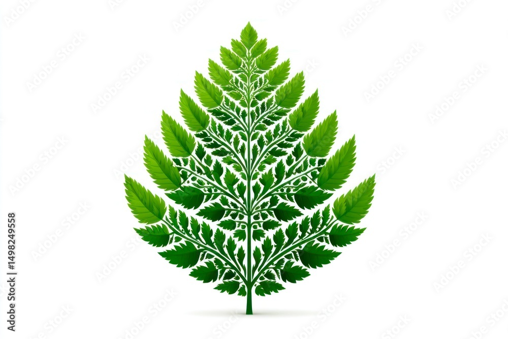 Fototapeta premium Green Leafy Tree Design A Vibrant and Detailed Illustration of Natures Beauty for EcoFriendl