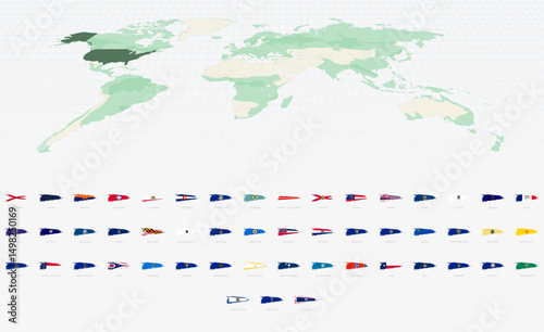 Grunge Brush Stroke US State Flags Collection.