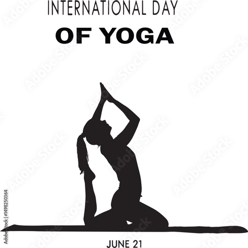 King Pigeon Pose Silhouette for International Yoga Day