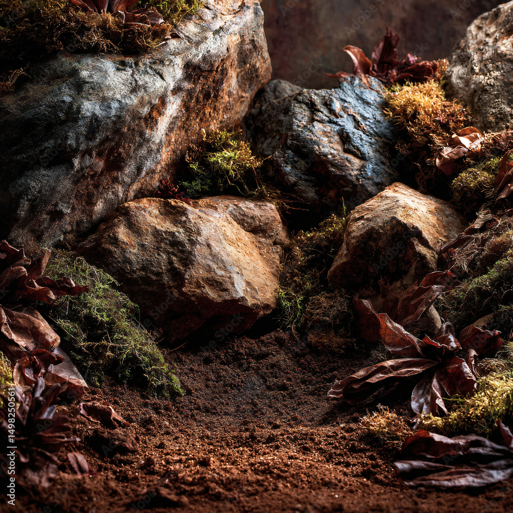 Obraz premium Rock stone ground nature forest earth dirt landscape texture vegetation moss travel mountains foliage wilderness eco-friendly organic terrain wilderness ecosystem woodlands timber foliage terrain