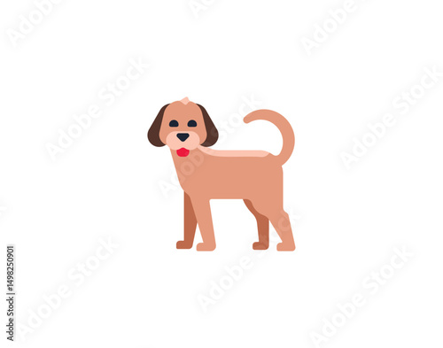 Standing dog vector isolated emoticon. Dog emoji. Dog color icon