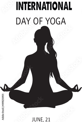 Serene Meditator Silhouette for International Day of Yoga- June 21