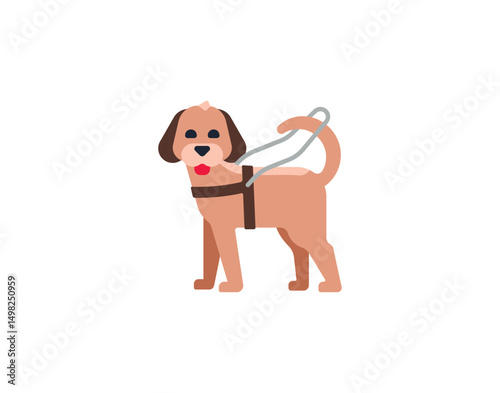 Guide Dog vector isolated emoticon. Guide Dog emoji. Guide Dog color icon