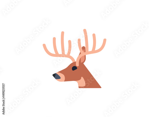 Deer vector isolated emoticon. Deer emoji. Deer color icon