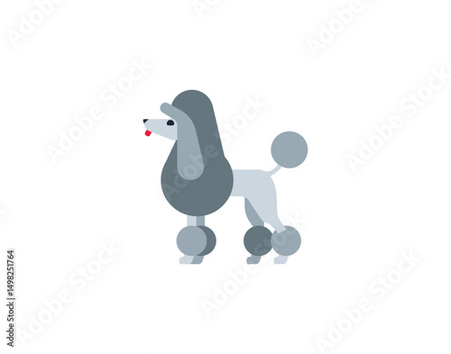 Poodle dog vector isolated emoticon. Poodle emoji. Poodle color icon