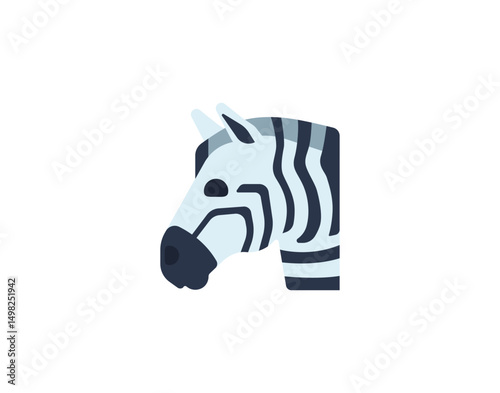 Zebra vector isolated emoticon. Zebra emoji. Zebra color icon