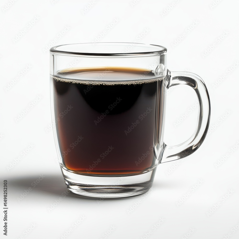 Glass mug of coffee isolated on white background Glass mug of coffee isolated on white background