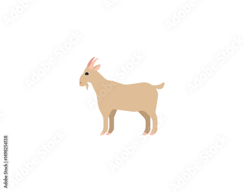 Goat vector isolated emoticon. Goat emoji. Goat color icon