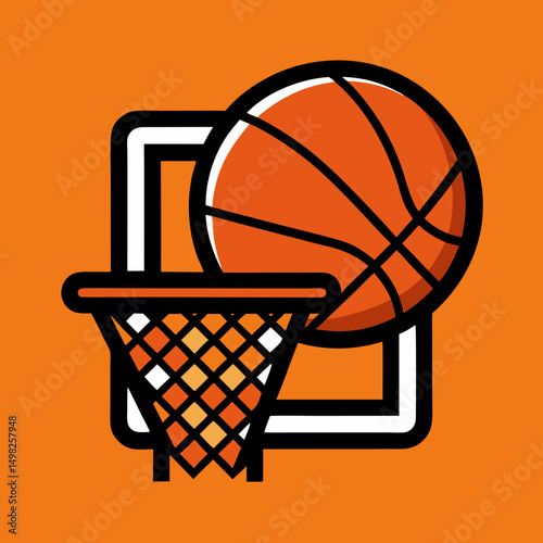 basketball hoop and ball