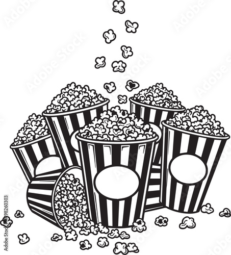 Delicious striped popcorn buckets movie night snack