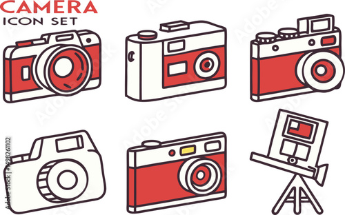 set of vintage cameras