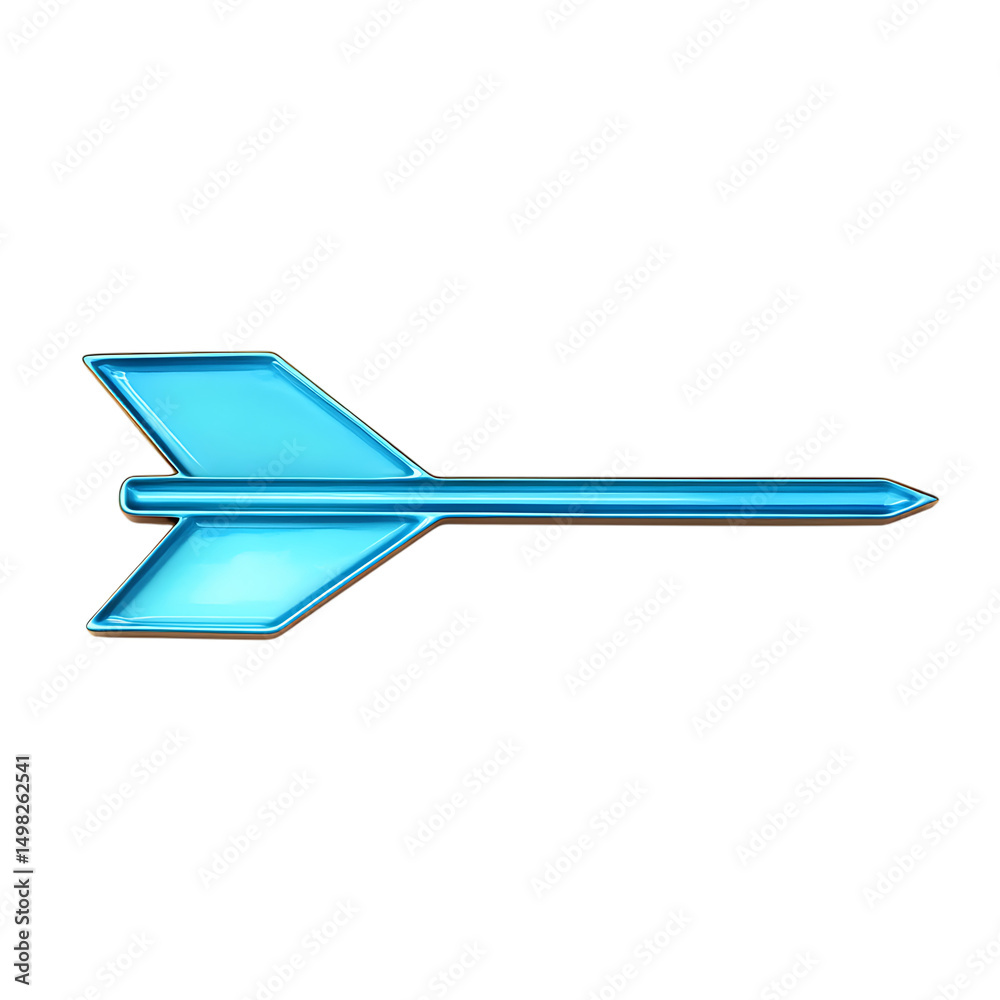 Fototapeta premium Minimalistic Arrow with a Sleek Outline in Vibrant Isolated on Transparent Background