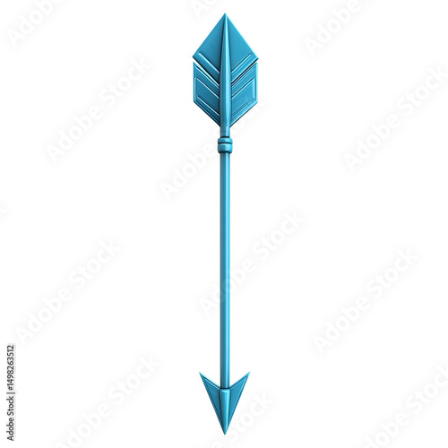 Sleek Arrow with Modern Silhouette in Cool Blue Isolated on Transparent Background