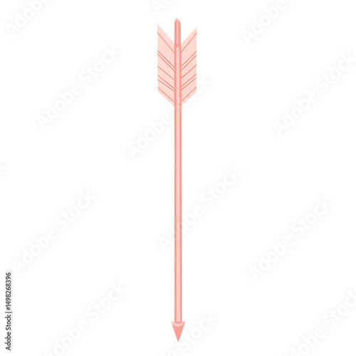 Minimalistic Arrow with Precise Clean Lines in Pink Isolated on Transparent Background