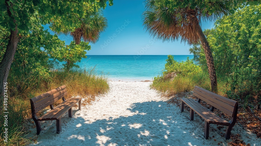 Serene Beach Pathway: Tranquil Escape to Paradise Serene Beach Pathway: Tranquil Escape to Paradise