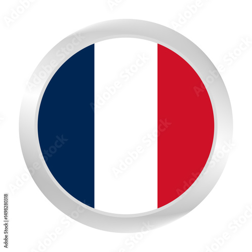 Free Download Flag of France. Circle flag icon logo. Round flag. Flag icon. Standard color. Digital illustration. Vector illustration.	 - GFXLoad