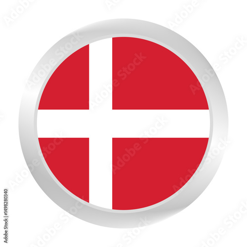 Free Download Flag of Denmark. Circle flag icon logo. Round flag. Flag icon. Standard color. Digital illustration. Vector illustration.	 - GFXLoad
