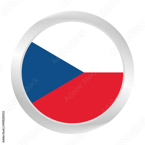Free Download Flag of Czech. Circle flag icon logo. Round flag. Flag icon. Standard color. Digital illustration. Vector illustration.	 - GFXLoad