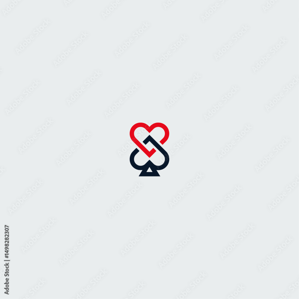 Fototapeta premium Card game logo icon flat vector design