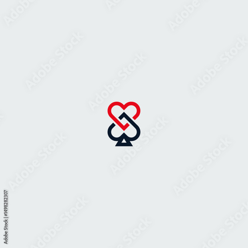 Card game logo icon flat vector design