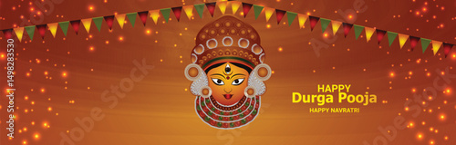 Happy durga pooja indian festival background