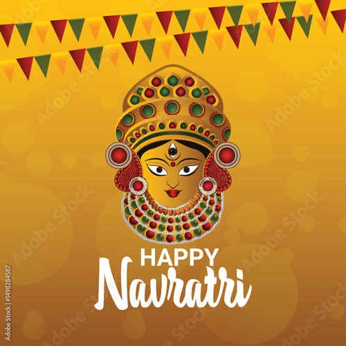 Navratri vector illustration greeting card