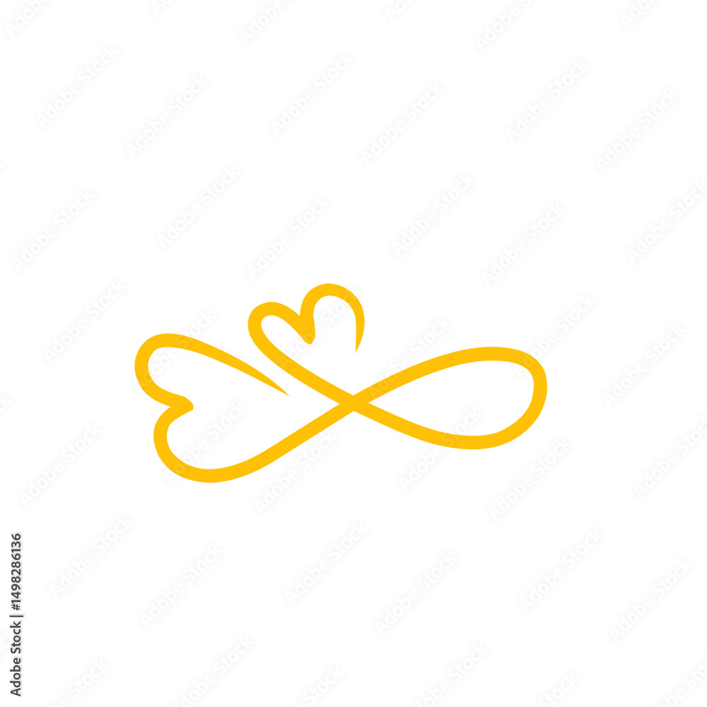 Naklejka premium infinity heart line symbol