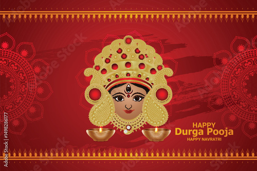 Indian festival happy navratri celebration card