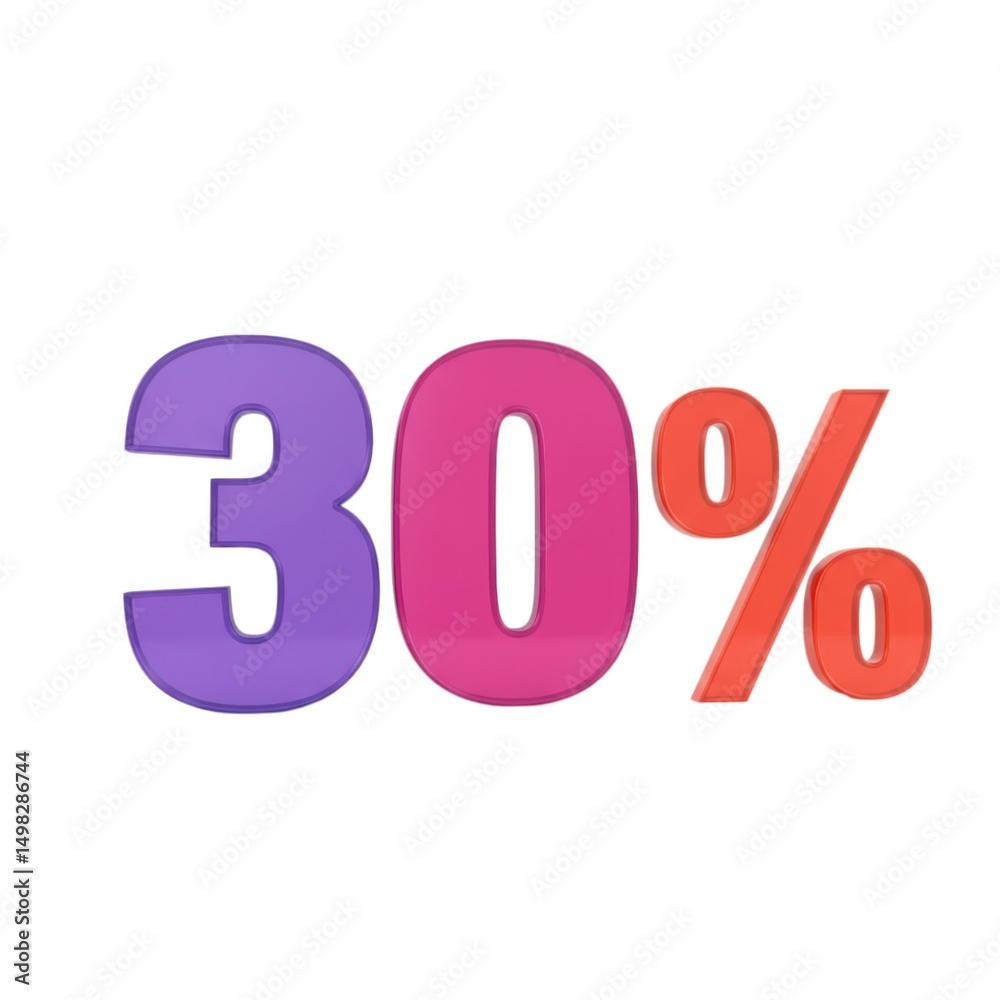 Discount offer thirty percent sale on white background Discount offer thirty percent sale on white background
