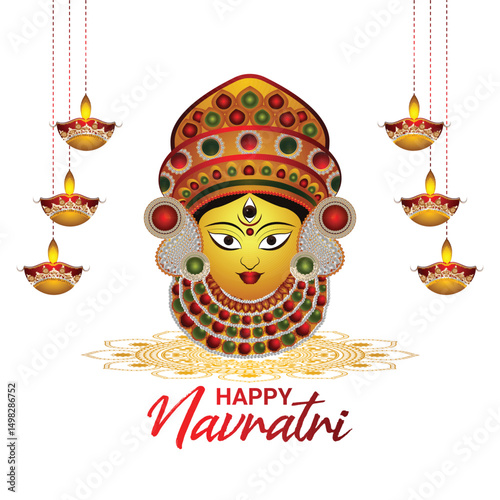 Happy navratri indian festival celebration greeting card