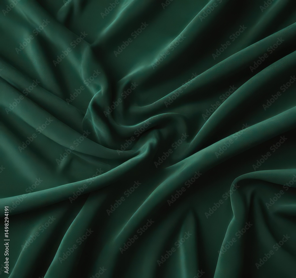 Obraz premium Deep emerald velvet fabric swatch, plush feel , elegant, cloth