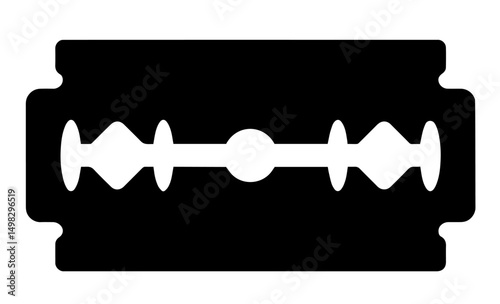 Silhouette of a Straight Razor Blade