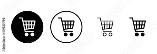 Shopping icon logo design. Shopping cart sign and symbol. Trolley icon