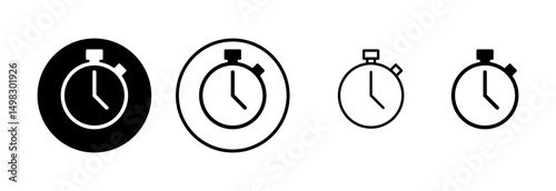 Stopwatch icon logo design. Timer sign and symbol. Countdown icon. Period of time
