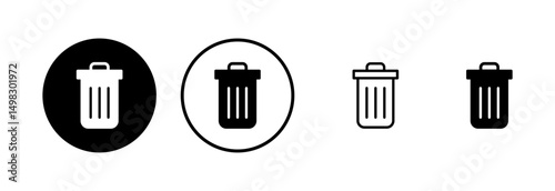Trash icon logo design. trash can icon. delete sign and symbol.